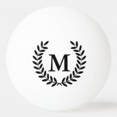 Zwarte Laurels Zwart Monogram Letter Pingpongbal (Achterkant)