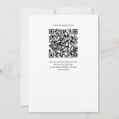 Zwarte laurier monogram trouwuitnodiging QR-code Kaart (Achterkant)