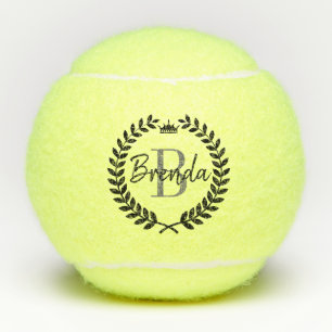 Zwarte Lauwerkrans Aangepaste Monogram Tennisballen