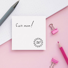 Zwarte lauwerkrans met monogram post-it® notes