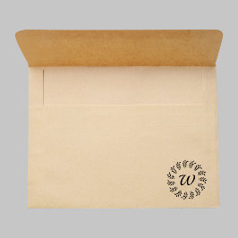 Zwarte lauwerkrans met monogram  zelfinktende stempel
