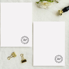 Zwarte lauwerkrans monogram briefpapier