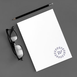 Zwarte lauwerkrans monogram notitieblok