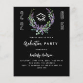 Zwarte lavendel 2025 Uitnodiging voor afstudeerfee (Voorkant)