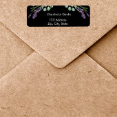 Zwarte lavendel eucalyptus groen retouradres etiket