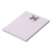 Zwarte lavendel lint notitieblok (Linkerzijde)