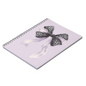 Zwarte lavendel lint notitieboek (Linkerzijde)