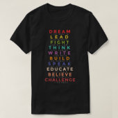 Zwarte Leader Dream als Martin Teach Black History T-shirt (Design voorkant)