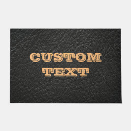 ZWARTE LEATHER CUSTOM DEUR MAT