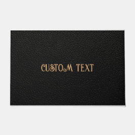 ZWARTE LEATHER CUSTOTING TEKST DEUR MAT
