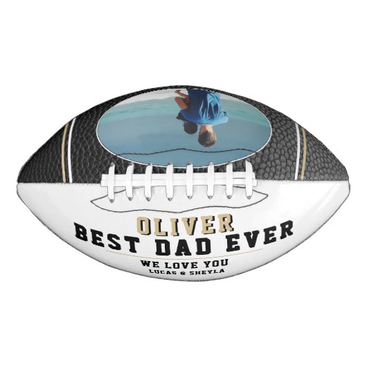 Zwarte leder Beste vader op vaderdag Foto American Football (Voorkant)