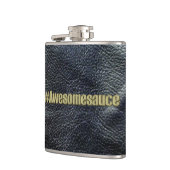 Zwarte leder-bladreukkolf van Awesomesauce Heupfles (Links)