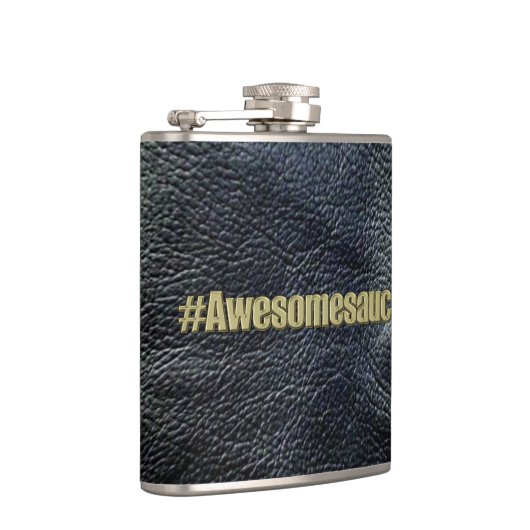 Zwarte leder-bladreukkolf van Awesomesauce Heupfles (Rechts)