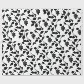 Zwarte leder- en stoomheipalen cadeaupapier (Vlak)