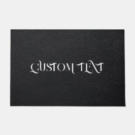 ZWARTE LEDER GEPERSONALISEERDE TEKSTDEUR MAT