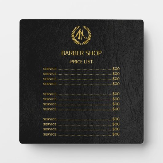 Zwarte leder in de winkel fotoplaat (Voorkant)