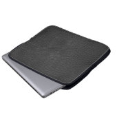 Zwarte leder-Masculinaire rotshuid Laptop Sleeve (Voorkant onderkant)