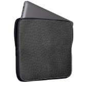 Zwarte leder-Masculinaire rotshuid Laptop Sleeve (Voorkant Rechts)