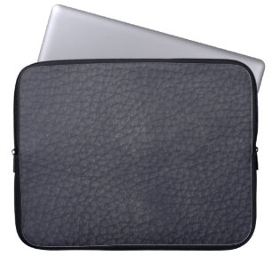 Zwarte leder-Masculinaire rotshuid Laptop Sleeve