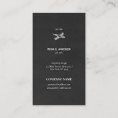 Zwarte leder  Retro Barber Shop Skull Visitekaartje (Achterkant)