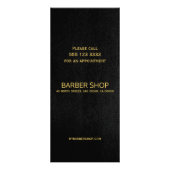 Zwarte leder tegen goudprijs reclamekaart (Achterkant)