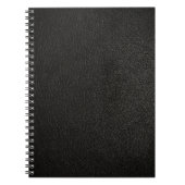 Zwarte lederen achtergrond notitieboek (Voorkant)