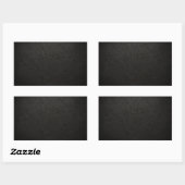 Zwarte lederen achtergrond rechthoekige sticker (Vel)