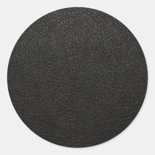 Zwarte lederen achtergrond ronde sticker