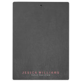 Zwarte lederen afdrukken klembord (Achterkant)