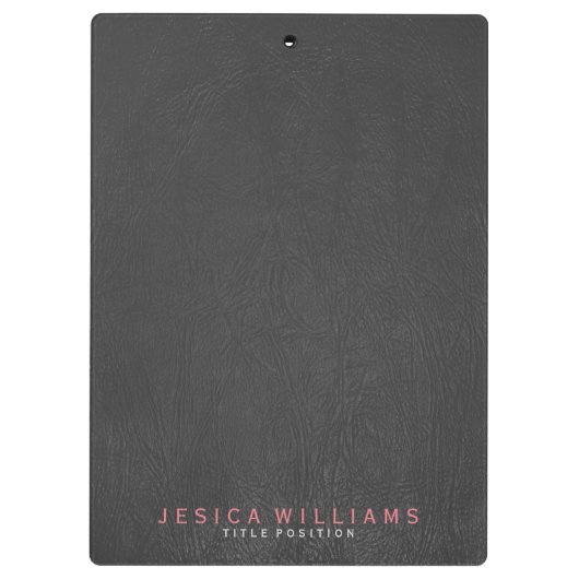Zwarte lederen afdrukken klembord (Achterkant)