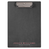 Zwarte lederen afdrukken klembord (Voorkant)