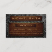 Zwarte lederen blik bruin Monogram Visitekaartje (Achterkant)