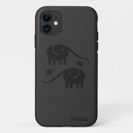 Zwarte lederen blik oogwenk illustratie Case-Mate iPhone case (Achterkant)