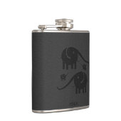 Zwarte lederen blik oogwenk illustratie heupfles (Rechts)