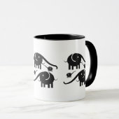 Zwarte lederen blik oogwenk illustratie mok (Voorkant rechts)