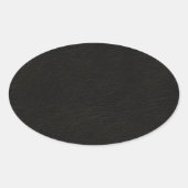 Zwarte lederen blik ovale sticker (Voorkant)