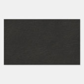 Zwarte lederen blik rechthoekige sticker (Voorkant)