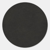 Zwarte lederen blik ronde sticker (Voorkant)
