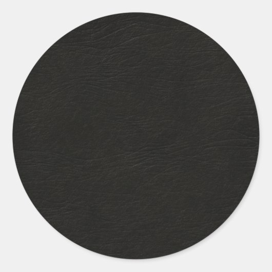 Zwarte lederen blik ronde sticker (Voorkant)