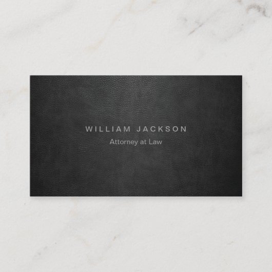 Zwarte lederen blik visitekaartje (Voorkant)