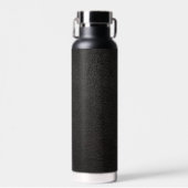 Zwarte lederen blik waterfles (Voorkant)