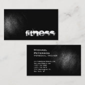 Zwarte-lederen-effect fitness Visitekaartje (Voorkant / Achterkant)
