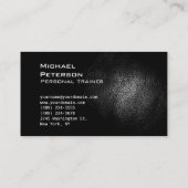 Zwarte-lederen-effect fitness Visitekaartje (Achterkant)