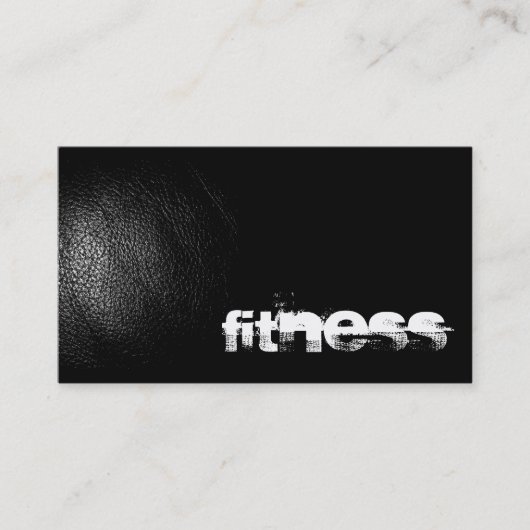 Zwarte-lederen-effect fitness Visitekaartje (Voorkant)