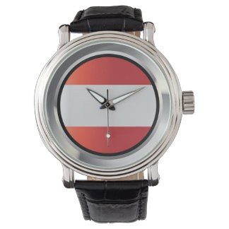 Zwarte lederen horloge