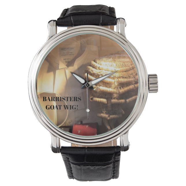 Zwarte  lederen horloge (Voorkant)