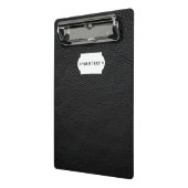 Zwarte lederen minikaart mini klembord (Angled2)