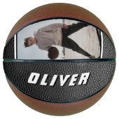 Zwarte lederen naam Tekst Foto Basketball Basketbal (Voorkant)