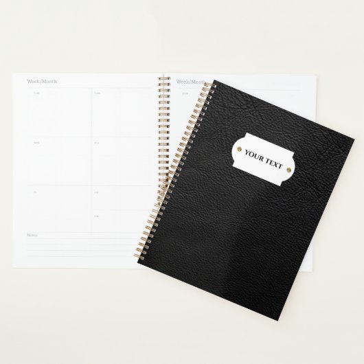 Zwarte lederen planner (Display)