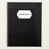 Zwarte lederen planner (Voorkant)
